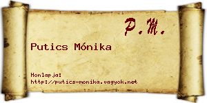Putics Mónika névjegykártya